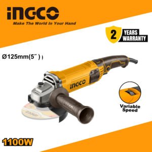 INGCO 1100W Electric Angle Grinder 125mm (AG1100385) with Auxiliary Handle – Cutting & Grinding Tool