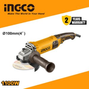 INGCO 1100W Electric Angle Grinder 100mm (AG1100382) with Auxiliary Handle – Cutting & Grinding Tool