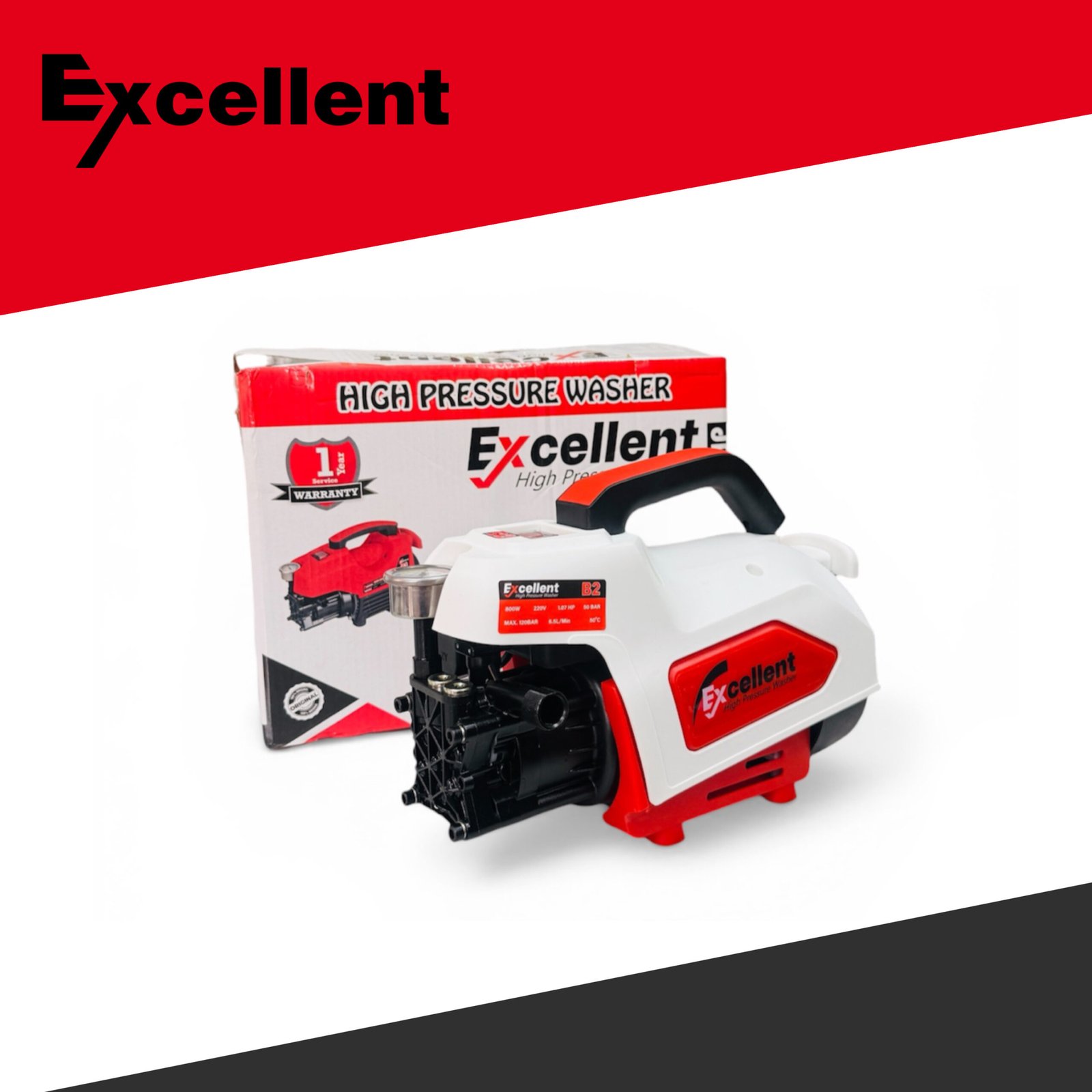 1 Excellent High Pressure Washer B2 Model - 800 Watts 50Bar Car Washer - Image 3