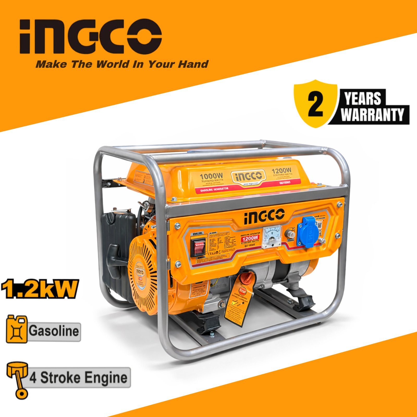 Ingco 1.2 KW Petrol Generator - 1200watts Ingco Generator GE15005