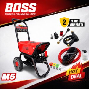 BOSS High Pressure Washer M5 Model -Trolly Type 1600W Car Washer With Speed Control