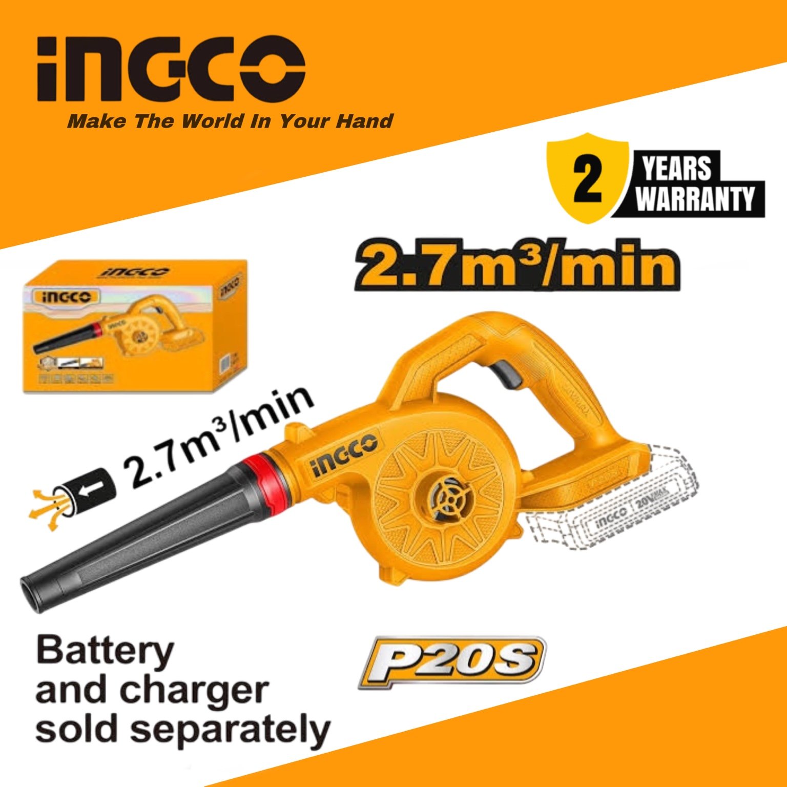 INGCO Cordless Blower- INGCO Cordless Blower (CABLI2078) – Ingco Cordless Blower