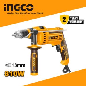 INGCO 810W Electric Impact Drill 13mm (ID8108) with Auxiliary Handle – Drilling Tool