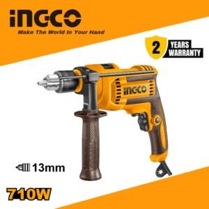 INGCO 710W Electric Impact Drill 13mm (ID7118) with Auxiliary Handle – Drilling Tool