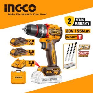 INGCO Cordless Drill 20V - INGCO Compact Brushless Cordless Drill (CDLI20558) – Ingco 20V Battery Drill