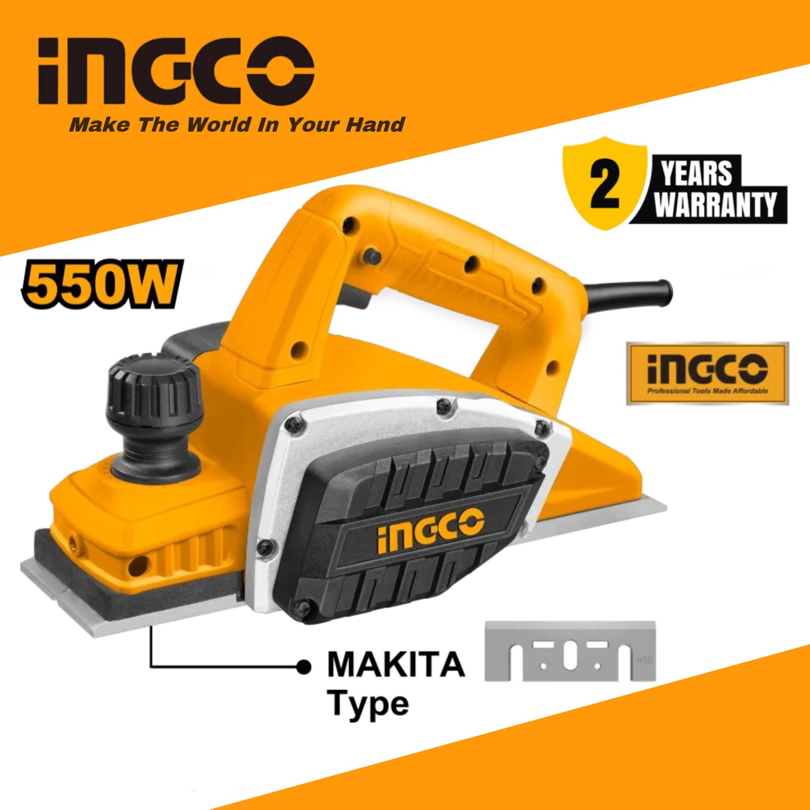 INGCO Electric Planer 550W - INGCO (PL5508) – Ingco 550W Electric Planer